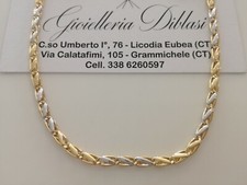 18K OR JAUNE BLANC Chaîne Solide COLLIER Massif Maille Homme Femme 750% Italie 