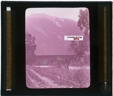 Pont Saint-Guillerme, photo J. Moulin, plaque verre, couleur, positif 8,5x10 cm