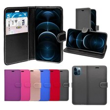 Pour Apple IPHONE 12 Pro 6.1in Étui Portefeuille Flip PU Cuir Pied Carte Housse