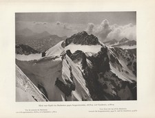 Vue De Tuiles en Béton Contre Koppenkarstein Et Gjaidstein Kupfertiefdruck 1926