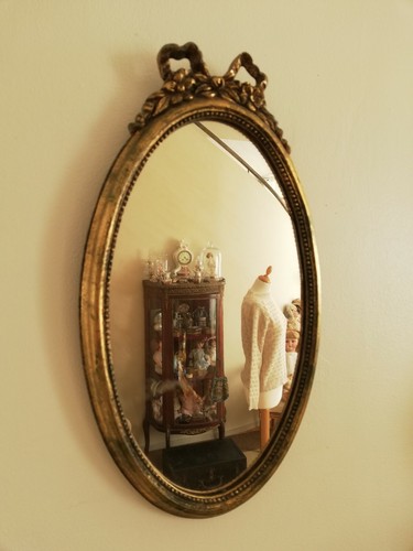 Miroir ancien bois - miroir,