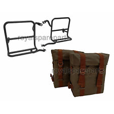 Adapté Pour Royal Enfield Olive Militaire Panier & Fixation Cadre Classic 350