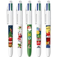 LOT 5  STYLOS BIC 4 COULEURS PERE NOEL 2025 EDITION LIMITEE COLLECTION