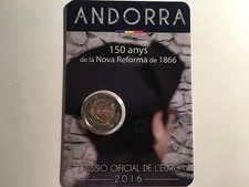 2 EURO ANDORRE 2016 150 ANS DECRET NOUVELLE REFORME 1866 COMMEMORATIVE