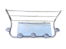 ANCIEN PORTE MANTEAU VESTIAIRE ALUMINIUM 5 PATÈRE GLACE MIROIR PAS D ÉCOLE 