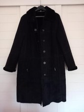 Manteau long daim noir T/44