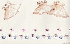 "PROJET DE VÊTEMENTS" Maquette gouache originale M. DUCARUGE vers 1940