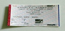 CHARLES AZNAVOUR rare billet