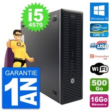 PC HP ProDesk 600 G1 SFF Intel i5-4570 RAM 16Go Disque 500Go Windows 10 Wifi