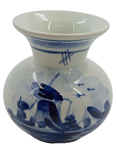 Delft vase bleu blanc moulin - delft,
