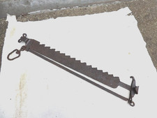 👍 OUTIL ANCIEN 18EME ANCIENNE CREMAILLERE CHEMINEE FLEUR DE LYS XVIIIEME