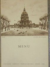 Menu Paquebot "Liberté" de 1958