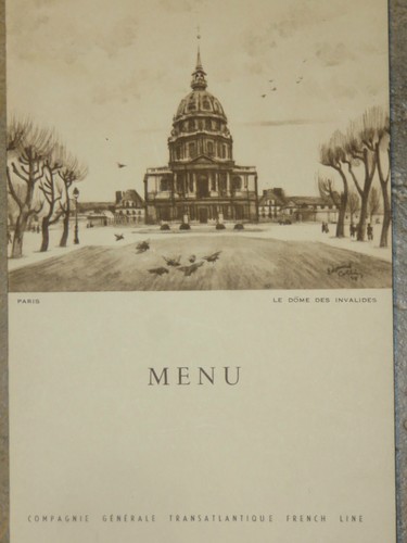 Menu paquebot liberté de - "liberté",