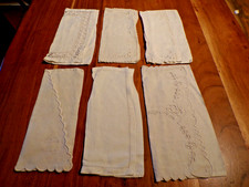 Linge ancien Lot de 6 Porte serviette  brodés main