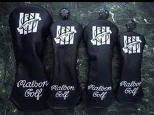 Lot de 4 couvre-chefs Malbon Golf Driver Fairway Utility noirs utilisés du...