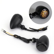 Motorcycle Bullet Clignotants Turn Signals Pour Chopper Cafe Racer BLK AF A