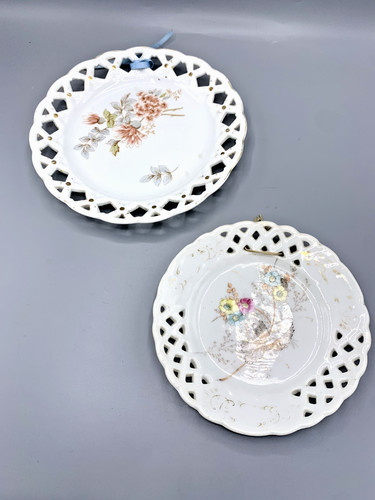 Paire assiettes ajourées - paire,