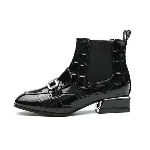 Bottes bikers noir brillant - bottes,
