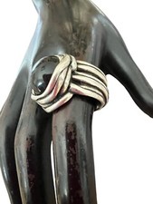 Bague imposante design artisanale vintage 57 FR Unisex Griffée B&G