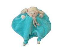 Doudou poupée fille réversible bleu crème – Ajena
