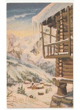1961 Neige Paysage De Montagne Cabane Église Village Carte Postale Joyeux Noël