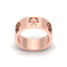 Tête de Mort Motards Bague or Rose FN 925 Argent Punisher Mariage Bande Pour Men