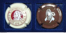 2 Plaque de muselet de champagne Louis de Sacy portrait