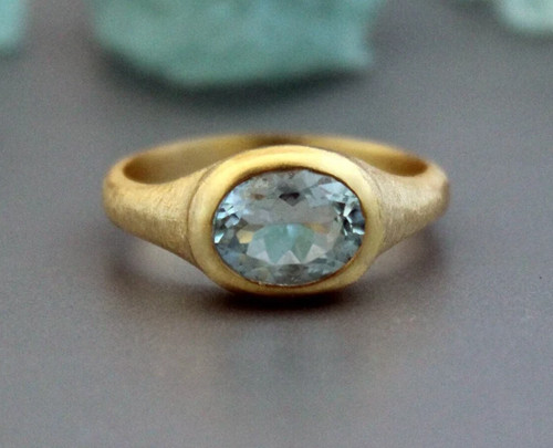 Bague véritable aigue marine - véritable, aigue-marine