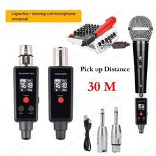 Système Micro Sans Fil XLR 2.4GHz Émetteur-Récepteur Rechargeable avec Adapter
