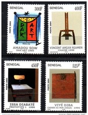 Sénégal 2004 Dak'Art 1995 Art Bauhaus Prototype Chaise 1996 1998 4 val. RARE MNH