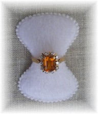 bague ancienne or 18 carats TOPAZE OU CITRINE ET DIAMANTS