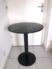Table Haute Vintage en Marbre Noir et Vert