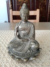 ancien bouddha en bronze argente