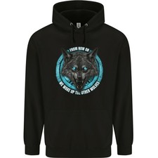 Un Loup Sur Un Fond Tribal Sweat À Capuche Pour Hommes 80% Coton