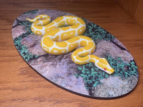 Albino ball python sculpture - python,