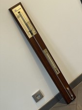 Thermomètre Baromètre A Mercure TORRICELLI Bois XXe Siècle Fonctionne