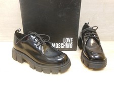 Chaussures mocassins Love Moschino en cuir noir pointure 39 neuves