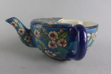 EMAUX DE LOUVIERE TASSE CANARD MALADE EN CERAMIQUE EMAILLEE DECORE MAIN 473-F