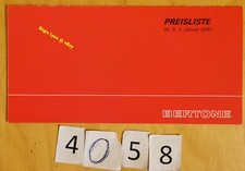 FIAT BERTONE X1/9 PRIX Prospectus Allemand 6 pages 01/01/1987