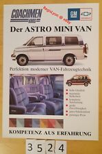 CHEVROLET COACHMEN VANS ASTRO MINI VAN Prospectus Allemand 2 pages 1990?
