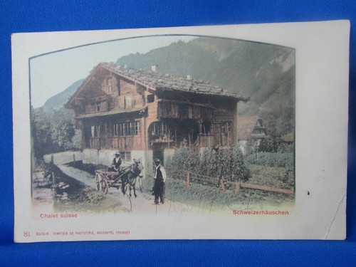 Cpa suisse attelage chalet - cpa,
