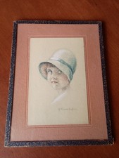 Pastel d'une jeune fille au