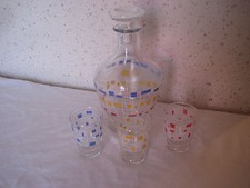 Ancien service à digestif  Carafe + 3 verres
