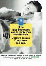 PUBLICITE ADVERTISING 126  1995  Gaz de France    chauffe-bain