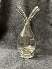 ancien  huilier vinaigrier epoque debut XIXe en verre soufflé carafe a huile