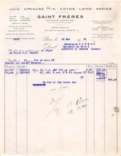 1931 JUTE CHANVRE LIN COTON LAINE PAPIER SAINT FRERES A PARIS - M. GOBERT A A