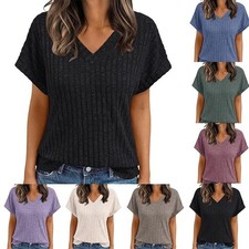 Haut col femme Everyday couleur unie à manches courtes pour style décontracté