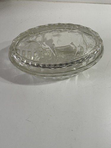 Ancien beurrier ovale verre - beurrier,