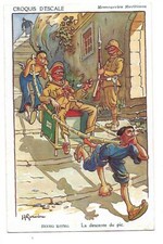 CP MESSAGERIES MARITIMES CROQUIS D'ESCALE GERVESE HONG KONG MARINE DESCENTE PIC 