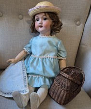 JOLIE GRANDE POUPÉE ANCIENNE ALLEMANDE EN BISCUIT 54 cm TAILLE 10